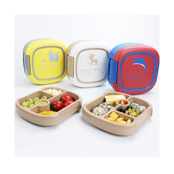 1pc Sealed Lunch Box With Dividers, Microwaveable, Including Utensils And Sauce  Container, Ideal For Office Workers And Students