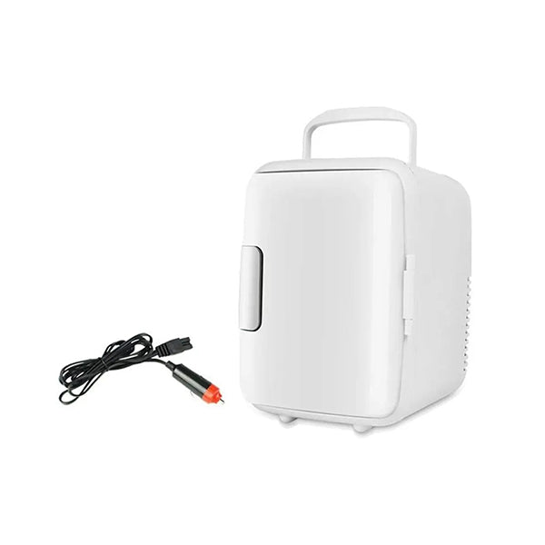 Mobileleb Kitchen & Dining White / Brand New Mini Fridge for Car, with Cooler and Warmer, 4 Liter Capacity with 12V Car Charger - 12311
