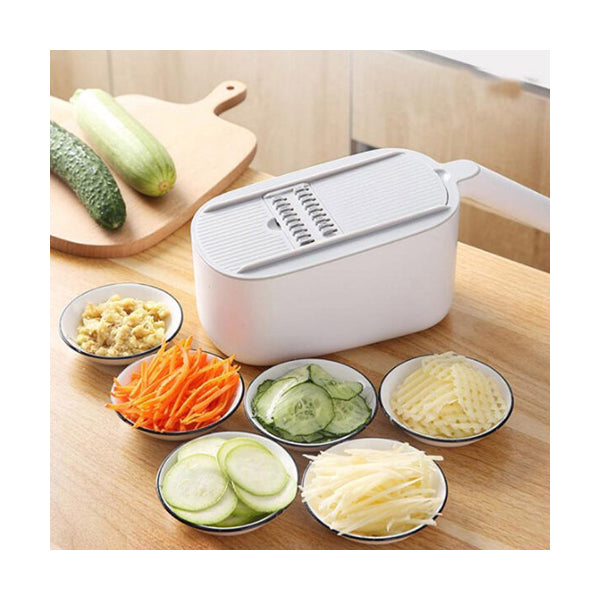 Mobileleb Kitchen & Dining White / Brand New Multi-functional Vegetable Cutter 6 Blades - 96420