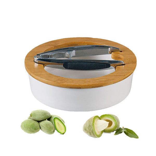 Mobileleb Kitchen & Dining Silver / Brand New Nut Bowl with Nutcracker & Bamboo - 88388