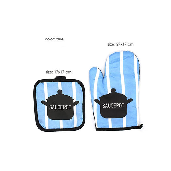 Mobileleb Kitchen & Dining Blue / Brand New Oven Glove and Pot Holder Set High-quality Set of 2Pcs - 14526