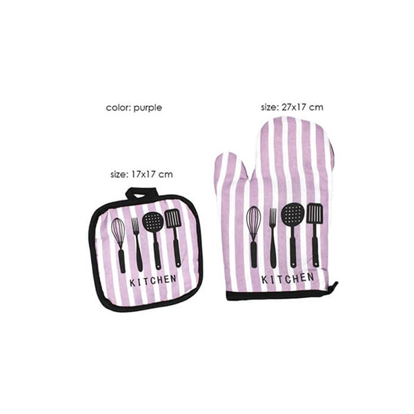 Mobileleb Kitchen & Dining Purple / Brand New Oven Glove and Pot Holder Set High-quality Set of 2Pcs - 14526