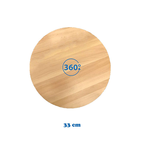 Mobileleb Kitchen & Dining Brown / Brand New / 33CM Round Rotating Wooden Display Plate - 98758, Available in Different Sizes