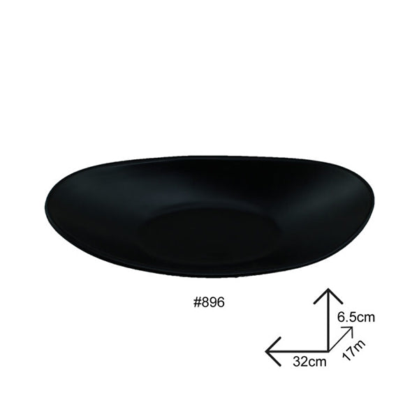 Mobileleb Kitchen & Dining Black / Brand New / 32CM Salad Bowl Black Melamine Dinnerware - 98895