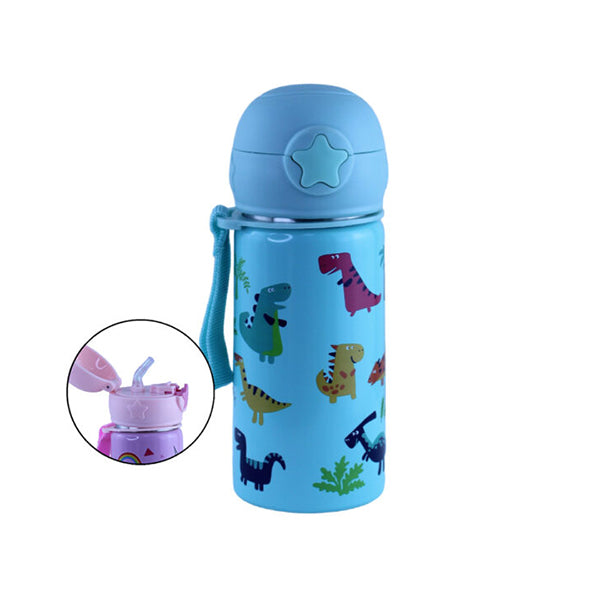 Mobileleb Kitchen & Dining Brand New / Model-2 School and Sports Aluminum Water Bottle 500ml with Straw Lid - 11014