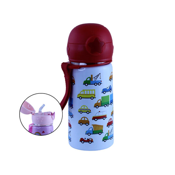 Mobileleb Kitchen & Dining Brand New / Model-4 School and Sports Aluminum Water Bottle 500ml with Straw Lid - 11014