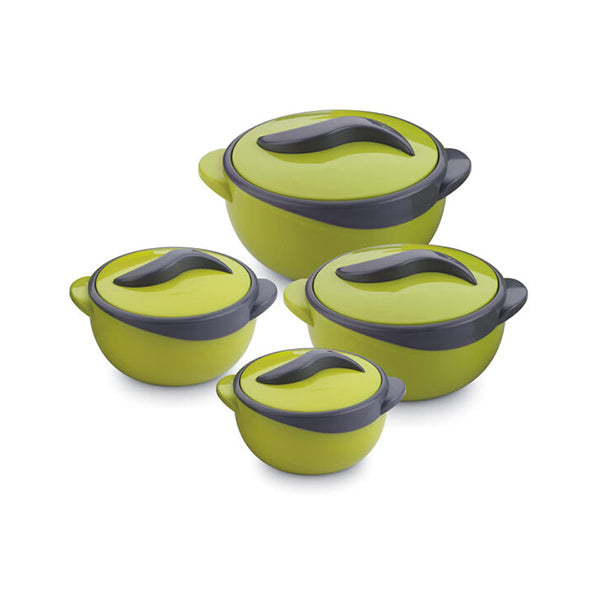 Mobileleb Kitchen & Dining Green / Brand New Set of 4 Round Thermal Insulating Pots for Food Storage - 97612