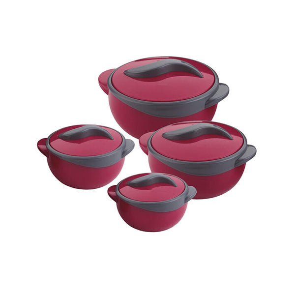 Mobileleb Kitchen & Dining Wine / Brand New Set of 4 Round Thermal Insulating Pots for Food Storage - 97612