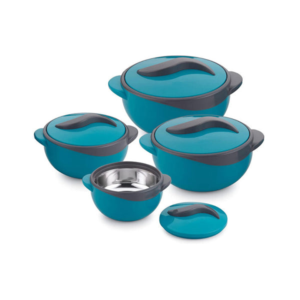 Mobileleb Kitchen & Dining Blue / Brand New Set of 4 Round Thermal Insulating Pots for Food Storage - 97612