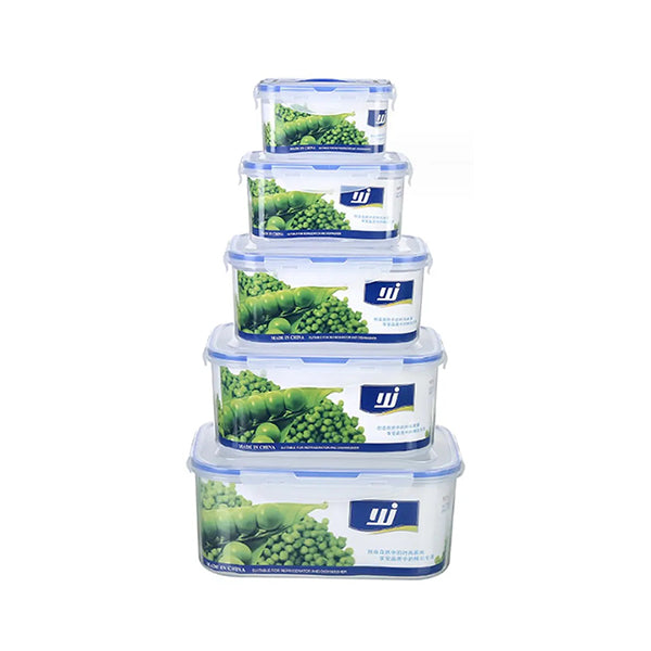Mobileleb Kitchen & Dining Transparent / Brand New Set of 5 Air Tight Food Storage Containers - 10554