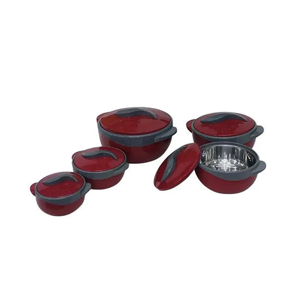 Mobileleb Kitchen & Dining Wine / Brand New Set of 5 Round Thermal Insulating Pots for Food Storage - 97611