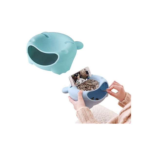 Mobileleb Kitchen & Dining Blue / Brand New Snack Bowl With Phone Holder - 14056