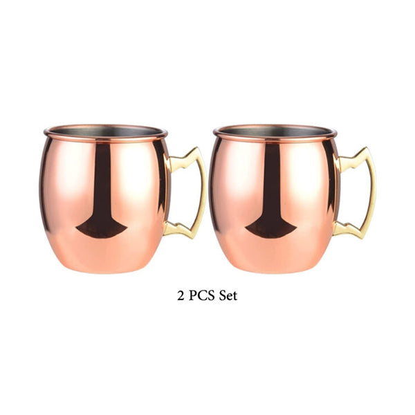 Mobileleb Kitchen & Dining Bronze / Brand New Solid Copper Moscow Mule Mug 550 ml Set - 10651