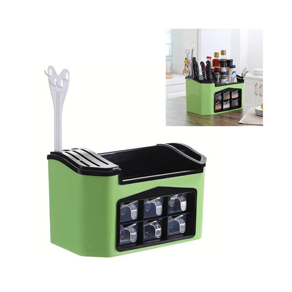 Mobileleb Kitchen & Dining Green / Brand New Spice Rack Organizer With Seasoning Jar Storage Box - 95099