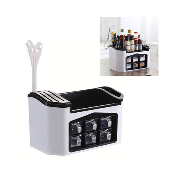 Mobileleb Kitchen & Dining White / Brand New Spice Rack Organizer With Seasoning Jar Storage Box - 95099