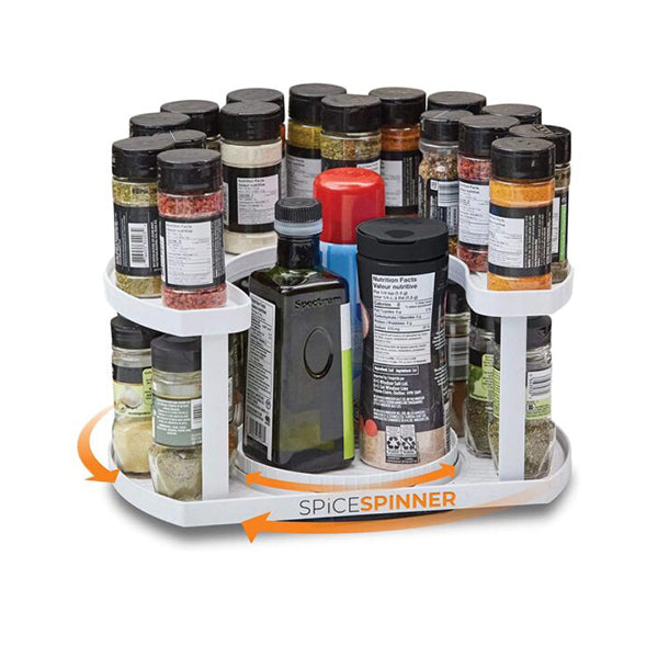 Mobileleb Kitchen & Dining White / Brand New Spice Spinner Two-Tiered Spice Organizer & Holder - 96411