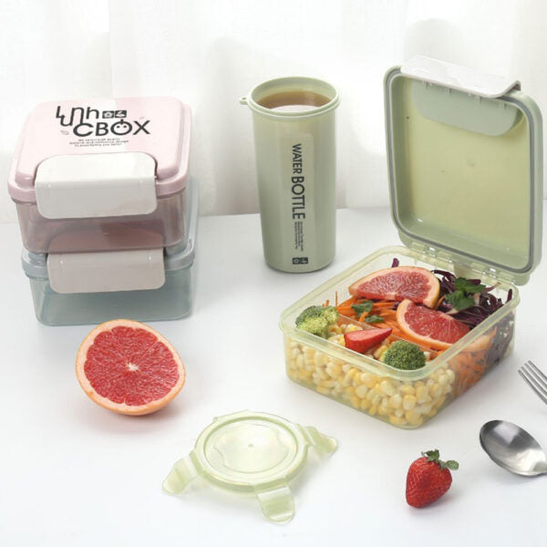 Mobileleb Kitchen & Dining Square Set of Lunch Box & Water Bottle