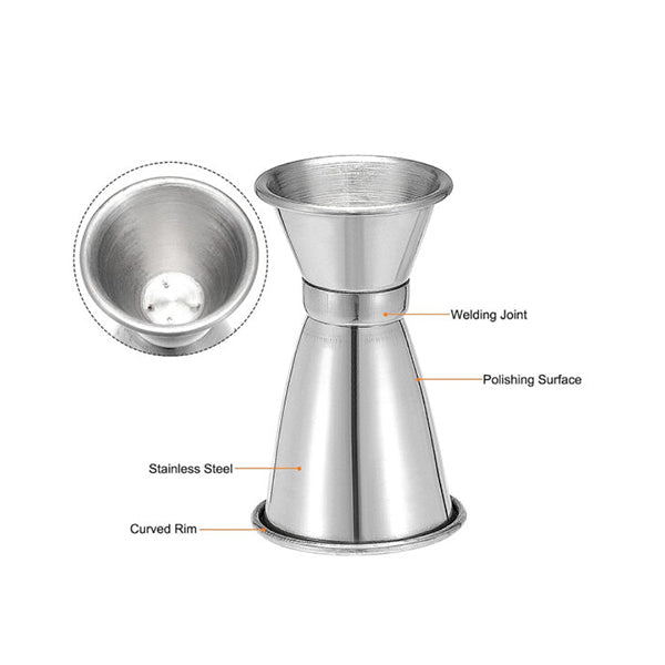  Stainless Steel Cocktail Jigger, Cocktail Measuring Jigger  Double Sided Shot Measure Jigger with Scale for Home Bar (Sanding): Home &  Kitchen