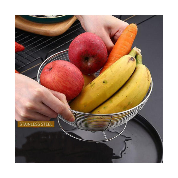 Mobileleb Kitchen & Dining Stainless Steel Round Fruit Basket - 10689