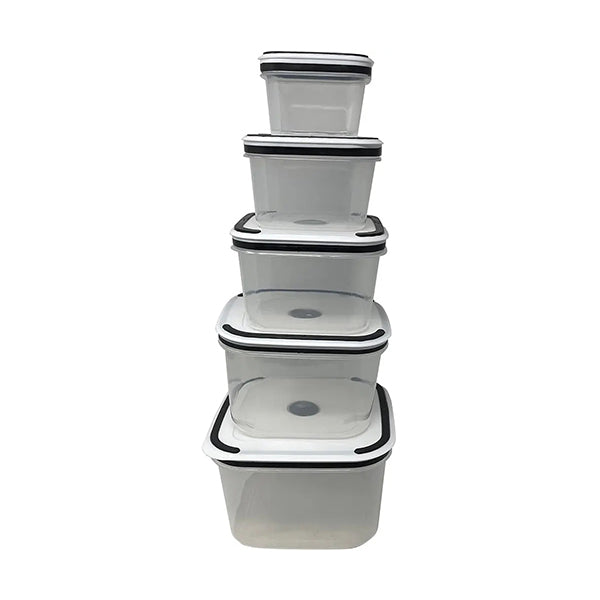 Mobileleb Kitchen & Dining Transparent / Brand New Storage Containers 5-Piece Set Square with Sealed Lids - 10552