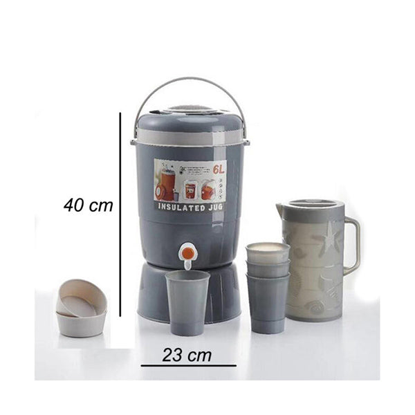 Mobileleb Kitchen & Dining Grey / Brand New Thermos Bottle Barrel Beverage Dispenser Set