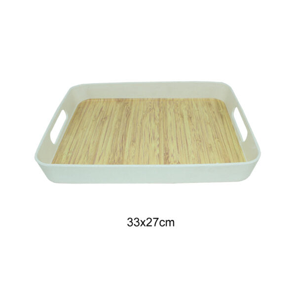 Mobileleb Kitchen & Dining Tray Wooden Melamine Dinnerware - 97069