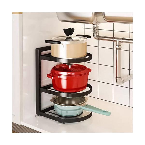 Mobileleb Kitchen & Dining Black / Brand New Under Sink Adjustable Pots & Pans Rack - 98522-1
