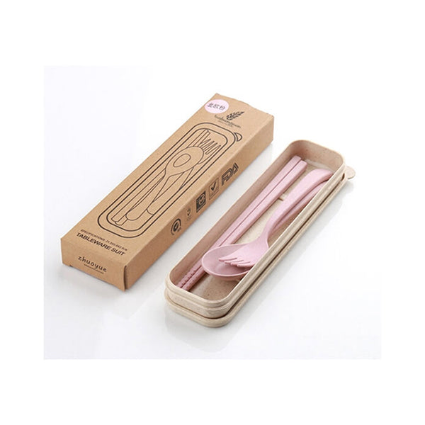 Mobileleb Kitchen & Dining Pink / Brand New Wheat Spoon and Fork Set - 15661