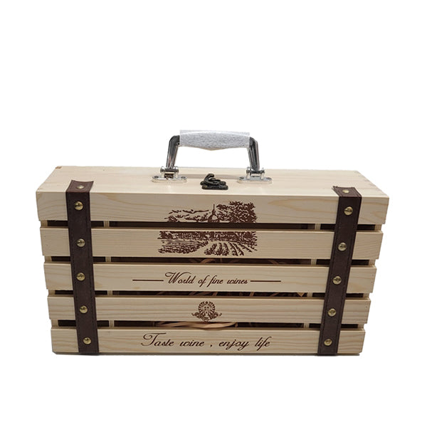 Mobileleb Kitchen & Dining Wood Wine Box - 2 Bottles - 16117