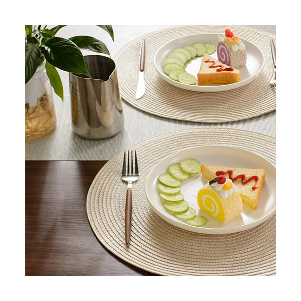 Mobileleb Linens & Bedding 2-Piece Round Braided Placemats Table Mats for Dining Tables 38cm - 12052