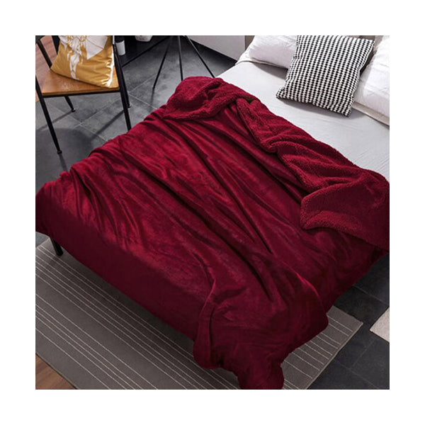 Mobileleb Linens & Bedding Wine / Brand New Blanket Double-layer Thick Warm Blankets 200x230cm - 97376