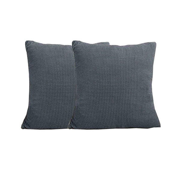 Mobileleb Linens & Bedding Dark Grey / Brand New Cushion Cover 2-Pieces, Slip on Sofa Cushion Covers, Sizes: 45 x 45Cm - 12376