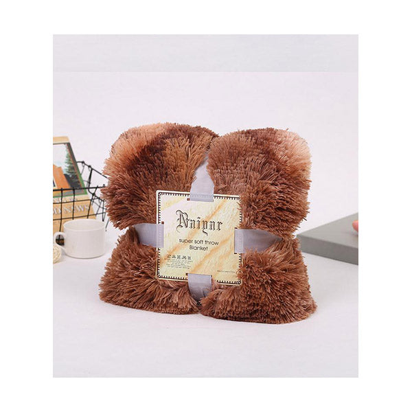 Mobileleb Linens & Bedding Brown / Brand New Double-sided Faux Fur Sherpa Fleece Blanket, 200*230 Cm - 97374