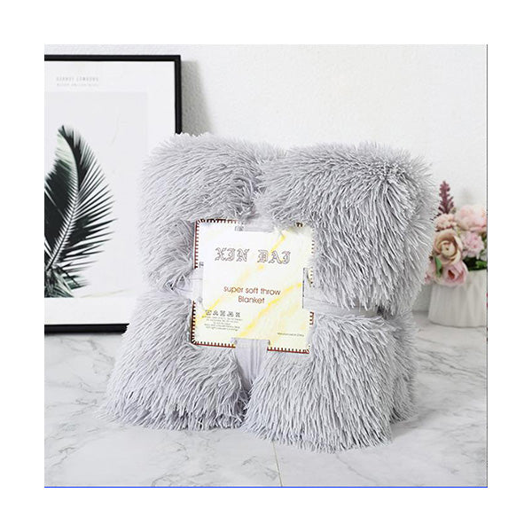 Mobileleb Linens & Bedding Grey / Brand New Double-sided Faux Fur Sherpa Fleece Blanket, 200*230 Cm - 97374