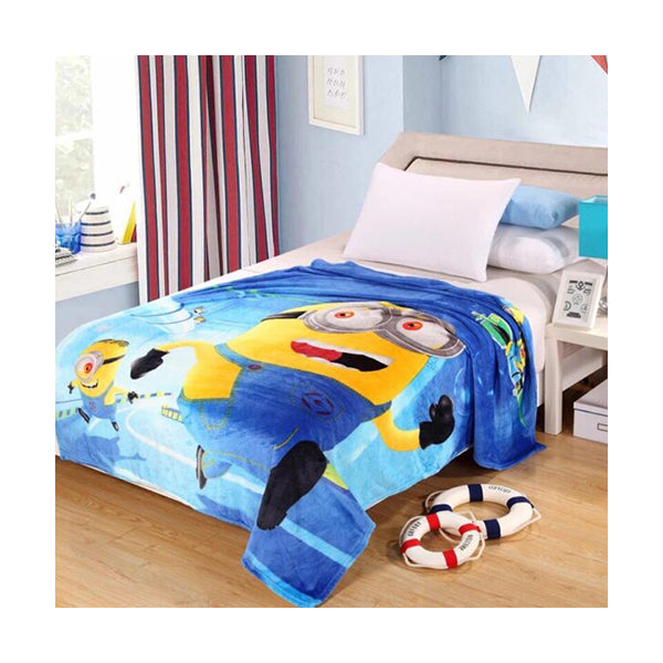 Mobileleb Linens & Bedding Blue / Brand New Minion Kids Blanket Fleece 130×200 cm - 97384-MINION