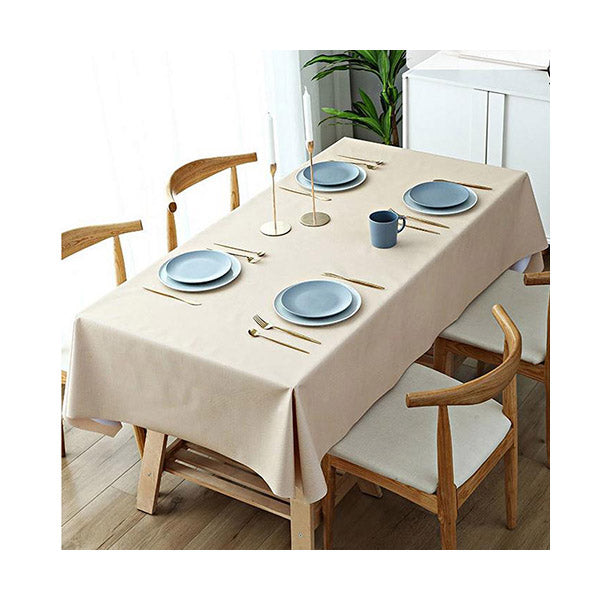 Mobileleb Linens & Bedding Beige / Brand New PEVA Rectangle Table Cloth PVC-Free - 97511