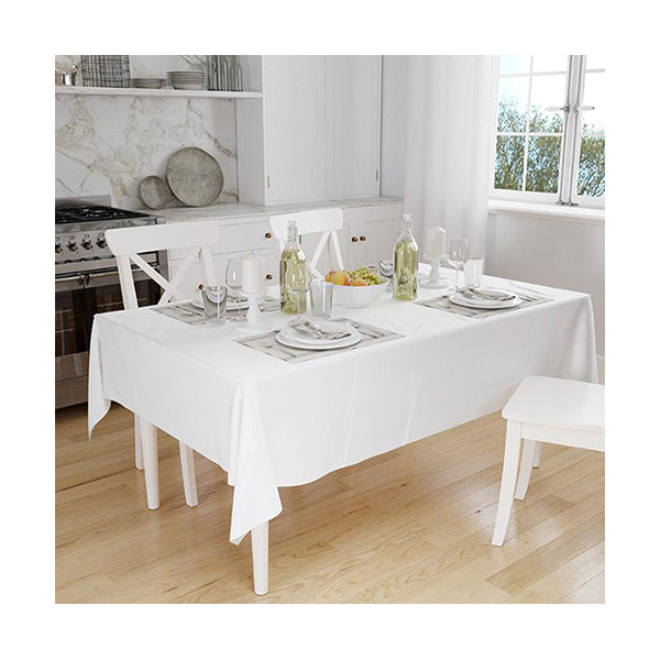 Mobileleb Linens & Bedding White / Brand New PEVA Rectangle Table Cloth PVC-Free - 97511