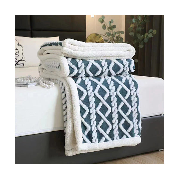 Mobileleb Linens & Bedding Blue / Brand New Sherpa Blanket Fluffy Soft Double Sided 200x230cm - 11778
