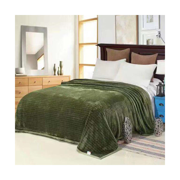 Mobileleb Linens & Bedding Dark Green / Brand New Super Soft Fleece Blanket - Size, 200*230 Cm - 92937