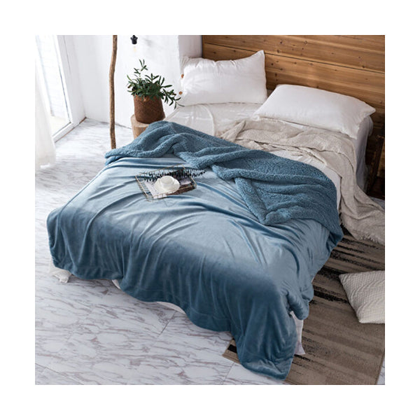 Mobileleb Linens & Bedding Blue / Brand New Super Soft Sherpa Blanket with Fleece 160×200 cm - 92943