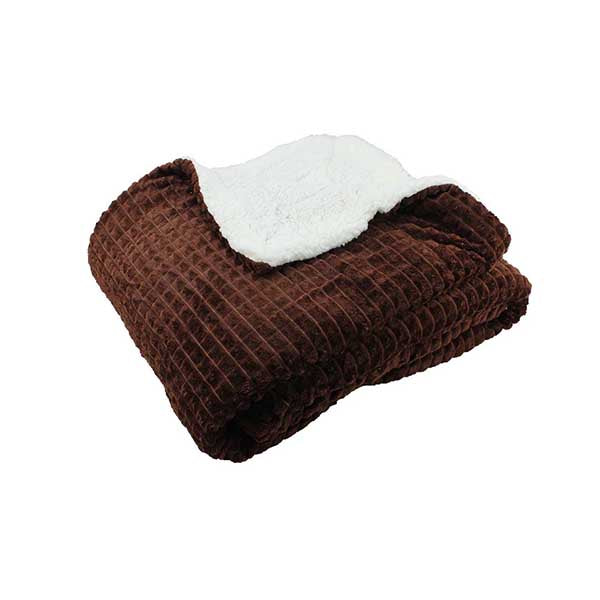 Mobileleb Linens & Bedding Brown / Brand New Super Soft Sherpa Blanket with Fleece - Size 160*200 Cm - 93358
