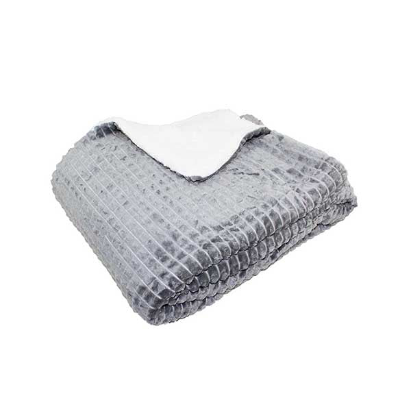 Mobileleb Linens & Bedding Grey / Brand New Super Soft Sherpa Blanket with Fleece - Size 160*200 Cm - 93358
