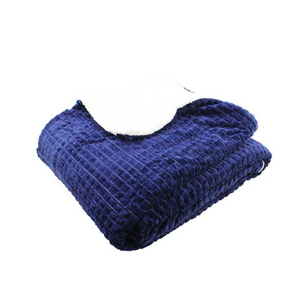Mobileleb Linens & Bedding Navy / Brand New Super Soft Sherpa Blanket with Fleece - Size 160*200 Cm - 93358