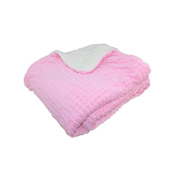 Mobileleb Linens & Bedding Pink / Brand New Super Soft Sherpa Blanket with Fleece - Size 160*200 Cm - 93358