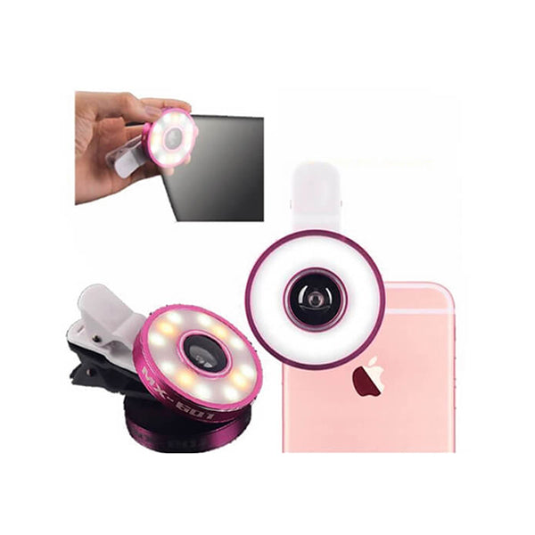 Mobileleb Pink / Brand New Multi Lens Phone Clip, for Photography Enthusiasts, Wide Angle Lens, Fish Eye Lens, Micro Lens, Phone Accessories - 13504