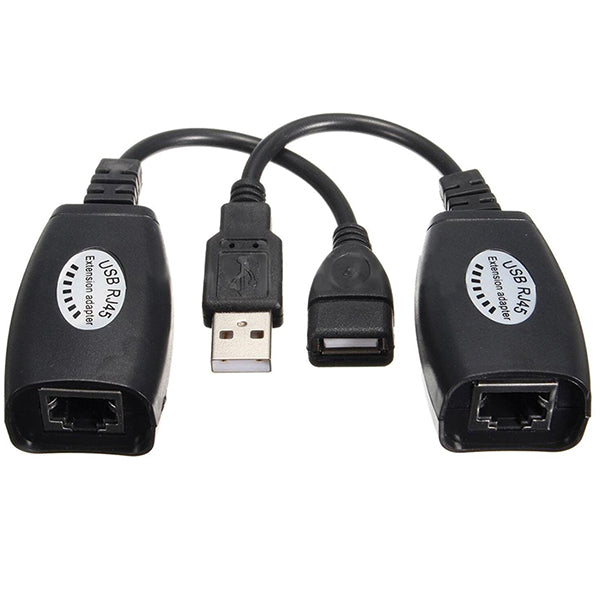 Mobileleb Networking Black / Brand New USB Extension Adapter RJ45 Cable Sender and Receiver - G211A
