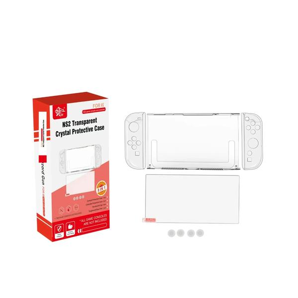 Mobileleb Brand New Nintendo Switch 2, 8-in-1 Transparent Crystal Protective Case, KJH-NS2-014