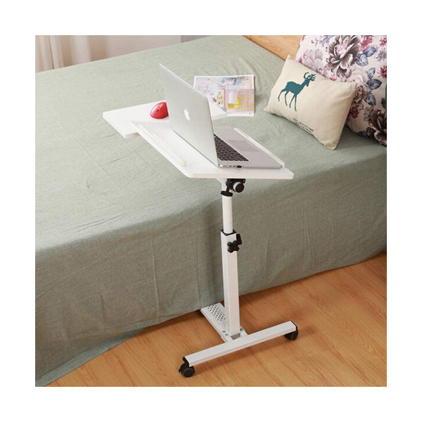 Mobileleb Office Furniture White / Brand New Rolling Laptop Stand Adjustable Overbed Bedside Table - 78374