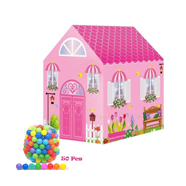 Mobileleb Outdoor Play Equipment Pink / Brand New Princess Home, Tent Play House for Kids With 50Pcs Colored Ball - 98179