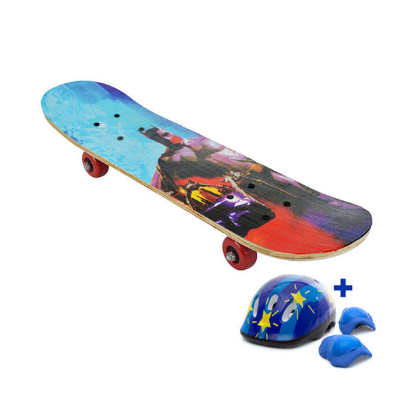 Mobileleb Outdoor Recreation Brand New / Model-4 80cm Skateboard for Children With Safety Kit